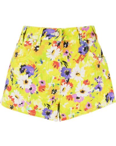 Trykt floral jeans-shorts Msgm grønn