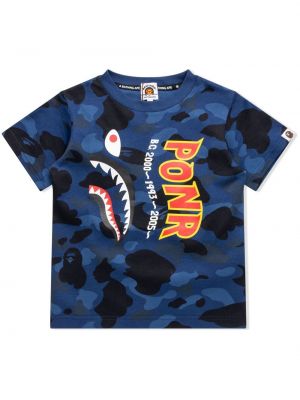 T-shirt con stampa camouflage A Bathing Ape® blu