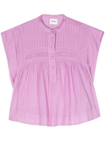 Bombažna bluza Marant Etoile vijolična