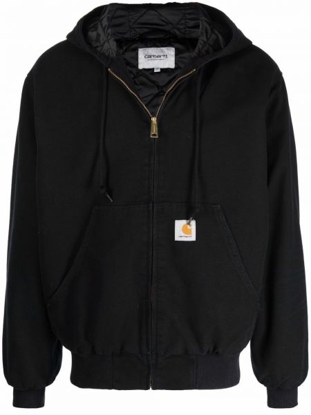Medvilninis džemperis su gobtuvu Carhartt Wip juoda