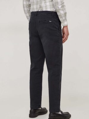 Jednobarevné kalhoty Pepe Jeans černé