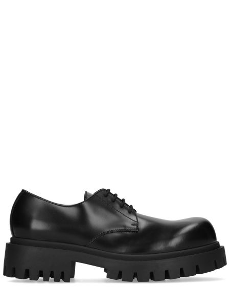 Zapatos derby con cordones de cuero Balenciaga negro