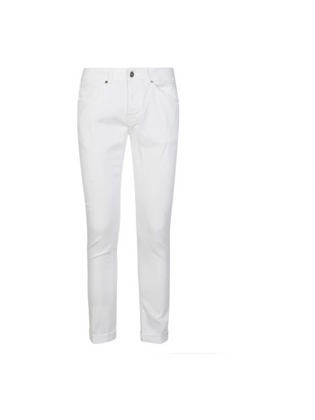 Jeansy skinny z niską talią slim fit Dondup białe