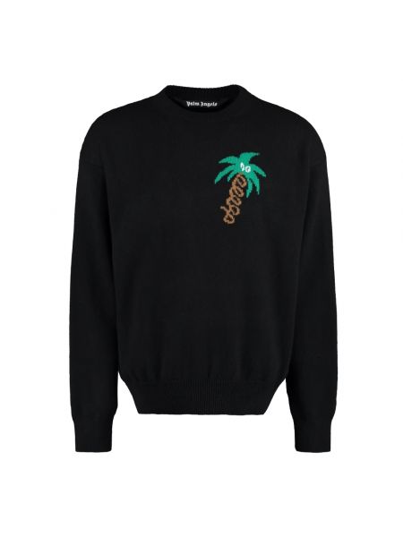 Sweter z nadrukiem Palm Angels czarny