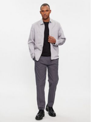 Plisované slim fit kalhoty Calvin Klein šedé
