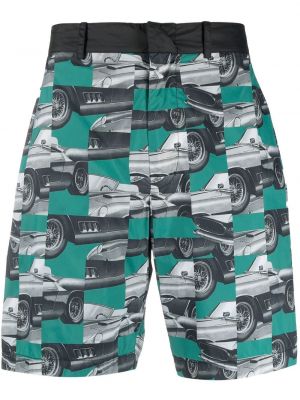 Trykt bermudashorts Ferrari grønn