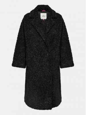 Iš natūralios odos žieminis paltas su kailiu Deha juoda