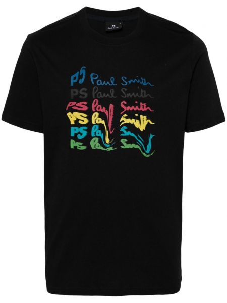 Koszulka bawełniana z nadrukiem Ps Paul Smith czarna
