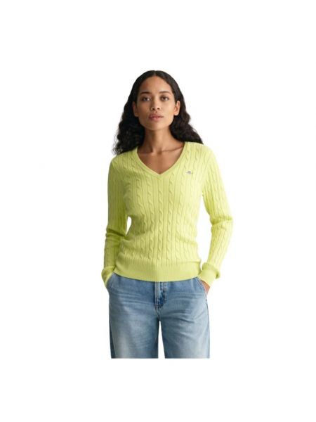 Sweter bawełniany Gant zielony