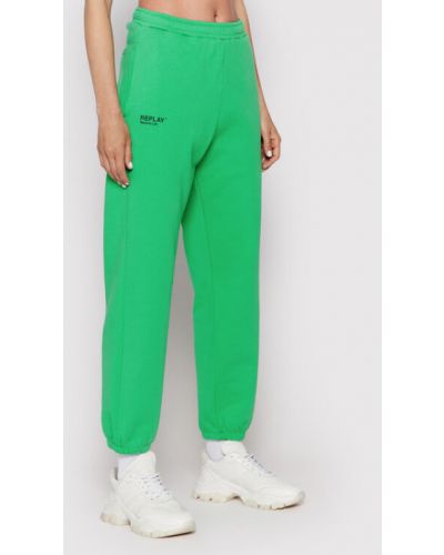 Pantaloni sport Replay verde