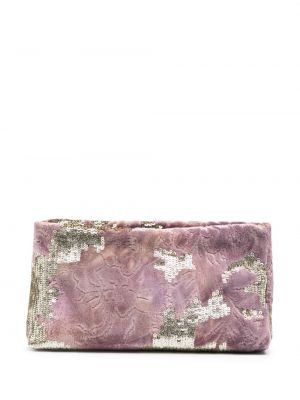 Žametna pisemska torbica iz rebrastega žameta iz žakarda Dries Van Noten