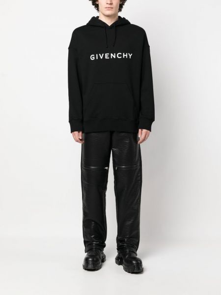Raštuotas džemperis su gobtuvu Givenchy juoda