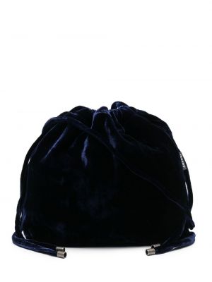 Aksamitny jedwabny kapelusz Aspesi niebieski