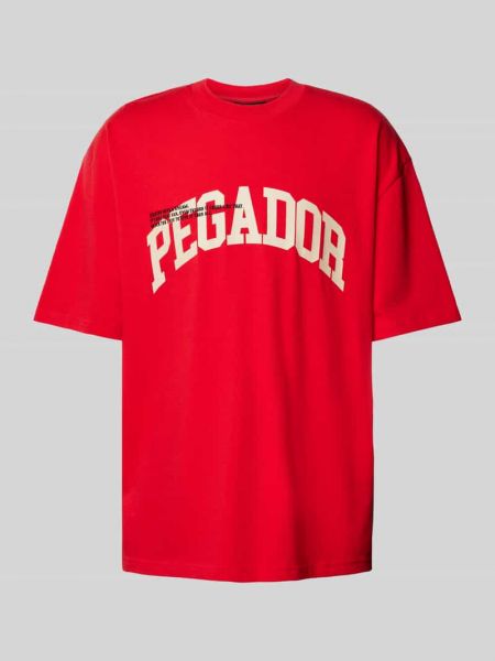 Koszulka z nadrukiem oversize Pegador czerwona