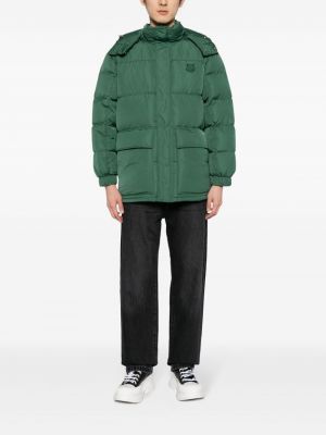 Kabát s výšivkou s kapucí Maison Kitsuné zelený