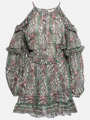 Хлопковое шелковое платье мини с принтом Isabel Marant