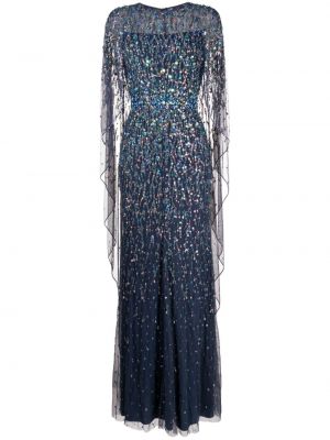Večernja haljina sa šljokicama Jenny Packham plava