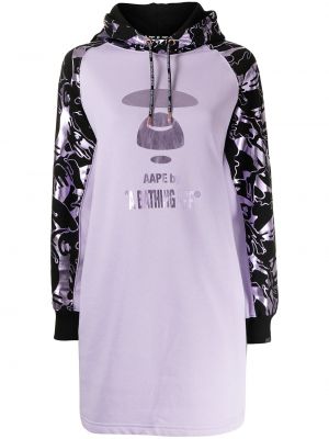 Vestido de tubo ajustado con capucha Aape By *a Bathing Ape® violeta