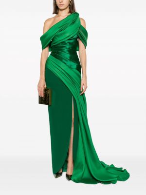 Sukienka koktajlowa drapowana Gaby Charbachy zielona