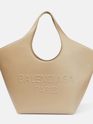 Bőr bevásárlótáska Balenciaga bézs