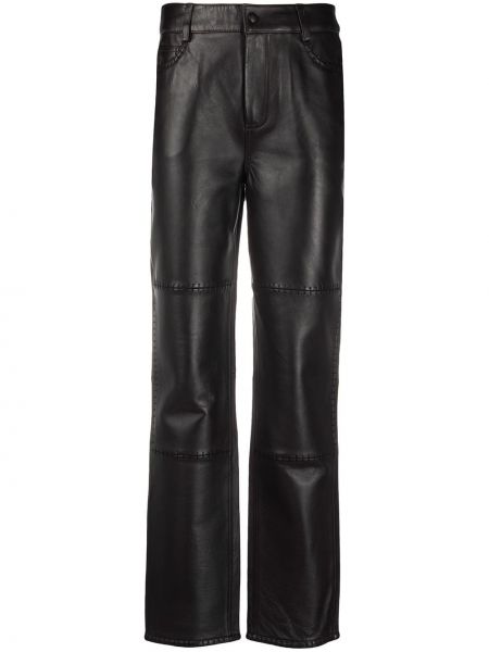 Pantalones rectos de cintura alta Ganni marrón