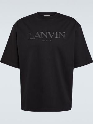 Tricou cu broderie din bumbac Lanvin negru