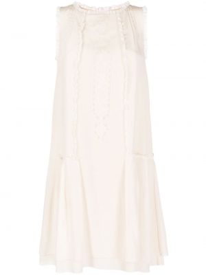 Копринена рокля с дантела Shiatzy Chen бяло