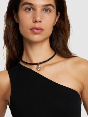 Usnjena ogrlica Versace