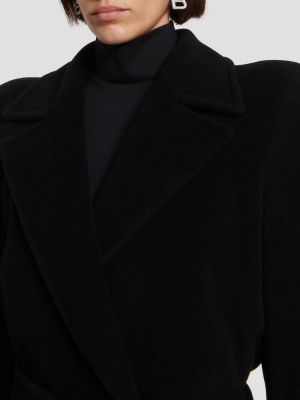 Μάλλινο παλτό κασμίρ Balenciaga μαύρο