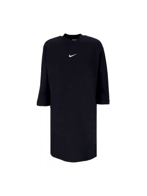 Sukienka midi polarowa z długim rękawem Nike czarna