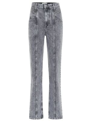 Straight fit džíny s vysokým pasem Marant Etoile šedé
