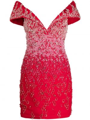 Вечерна рокля с мъниста Saiid Kobeisy червено