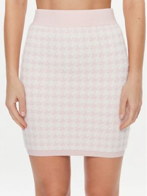Mini suknja slim fit Guess ružičasta