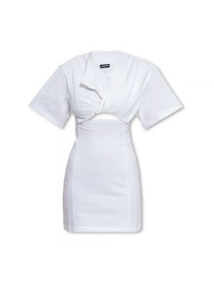 Mini robe en coton Jacquemus blanc