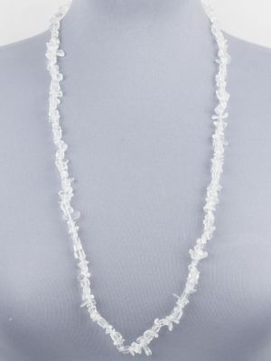 Ожерелье бусики-колечки белое