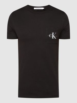 Koszulka slim fit Calvin Klein Jeans czarna