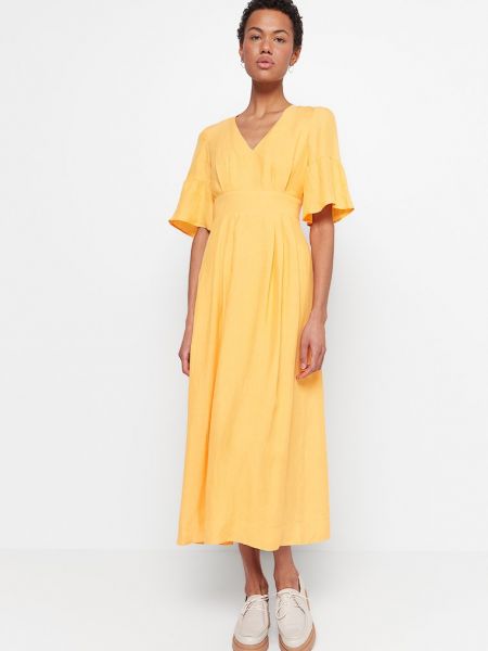 Sukienka długa Claudie Pierlot żółta