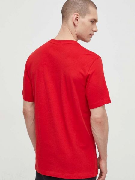 Bavlněné tričko s potiskem Adidas Originals červené