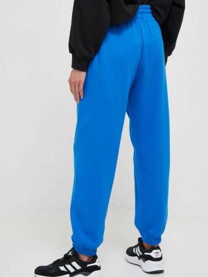 Pantaloni sport din bumbac Adidas Originals albastru
