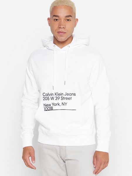 Biała bluza z kapturem Calvin Klein Jeans
