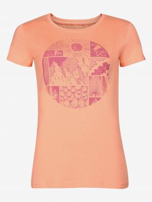 Bavlnené tričko s potlačou Alpine Pro ružová