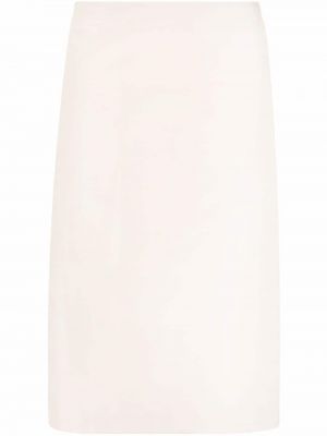 Jedwabna spódnica dzianinowa z wysoką talią Lemaire - biały
