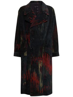 Памучно палто Yohji Yamamoto черно