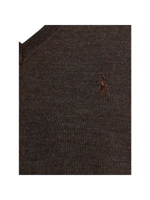 Sweter slim fit Ralph Lauren brązowy