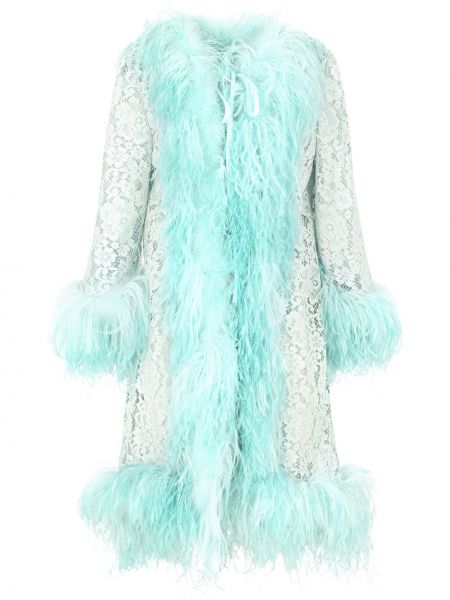 Abrigo de cuero de encaje Dolce & Gabbana blanco