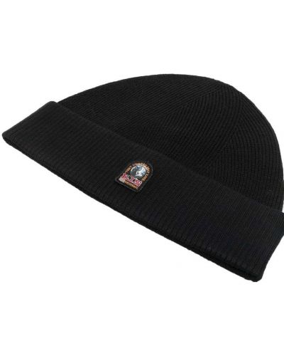 Dzianinowa czapka z wełny merino Parajumpers czarna
