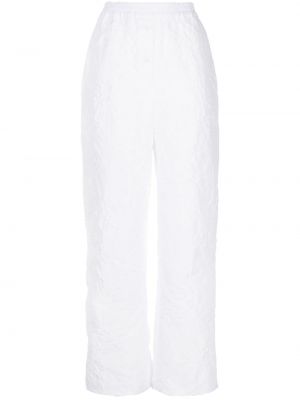 Relaxed прав панталон с кехлибар Cecilie Bahnsen бяло