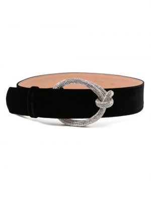 Cintura in velluto con fibbia con cristalli Giorgio Armani nero