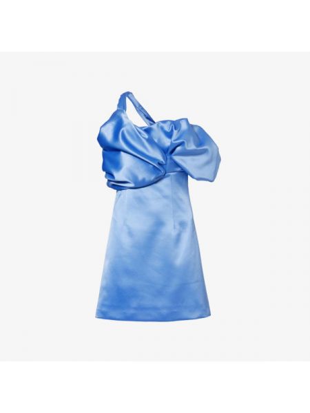 Атласное платье мини с асимметричным вырезом mini larna Rachel Gilbert, cornflower