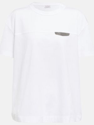 Džerzej bavlnené tričko Brunello Cucinelli biela